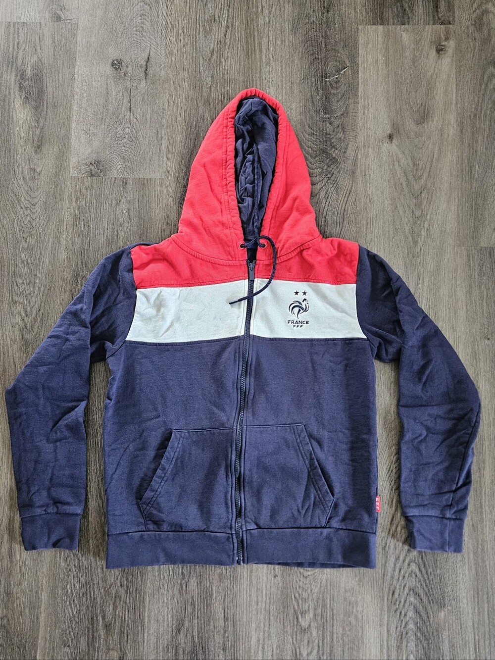 Official France Football Federation Crest Zip Hoodie - Navy, White & Red